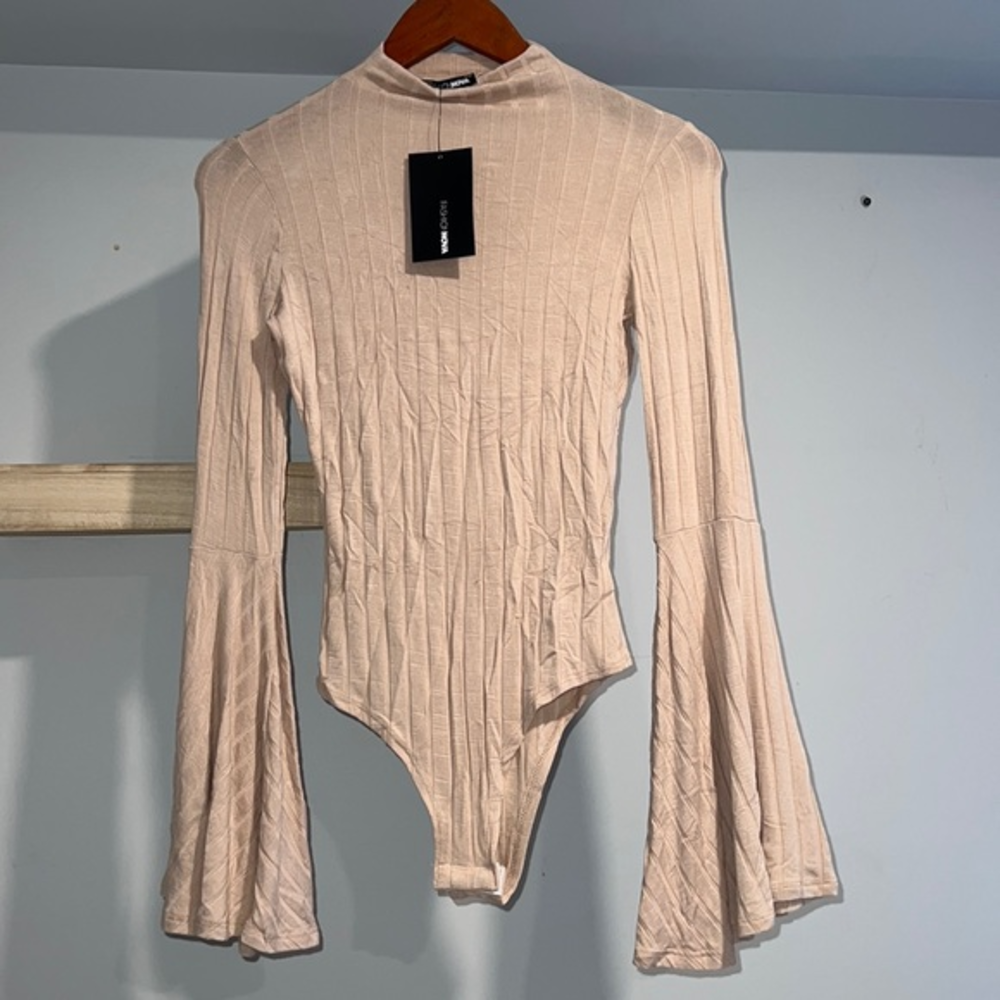 Fashion, nova blush bodysuit bell sleeve turtleneck NWT